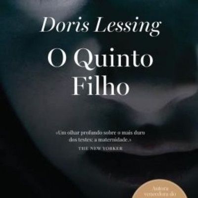 Capa do livro O Quinto Filho de Doris Lessing com rosto e texto