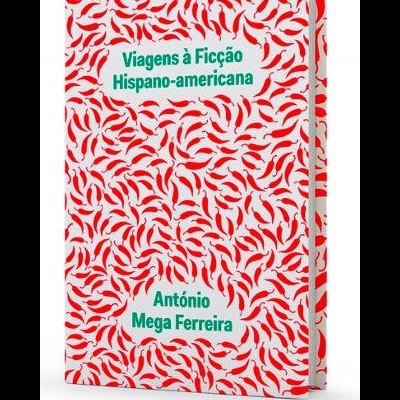 Capa de livro branca com pimentos vermelhos e texto verde