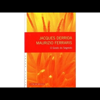 Capa de livro laranja e vermelha com título de Jacques Derrida e Maurizio Ferraris