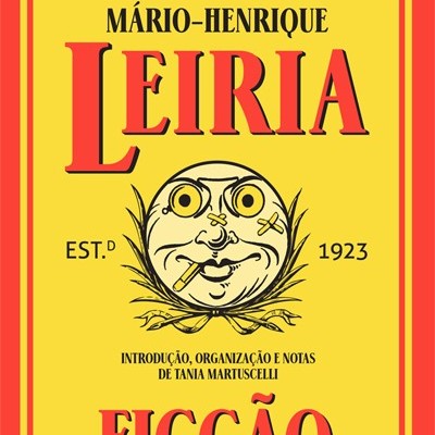 Capa de livro amarela e vermelha com texto e ilustração central psicadélica