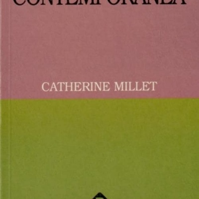 Capa de livro A ARTE CONTEMPORÂNEA de Catherine Millet em rosa e verde