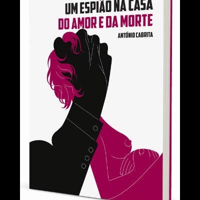 Capa de livro com título em preto e vermelho e ilustração de silhuetas preta e rosa