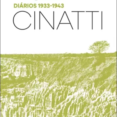 Capa do livro Ruy Cinatti Diários 1933-1943 com penhasco verde estilizado e árvore