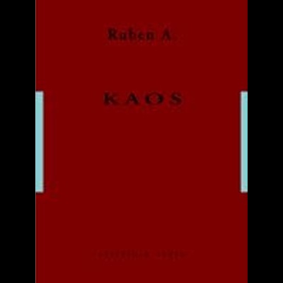 Capa de livro vermelha com título KAOS e autor Raben A.