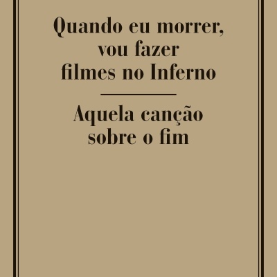 Capa de livro bege com texto preto textos e borda preta