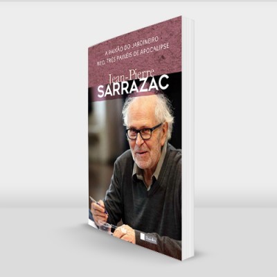 Capa de livro com fotografia de homem idoso e texto em português.