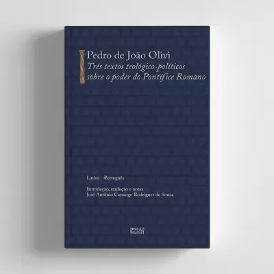 Livro azul escuro com título e texto em português