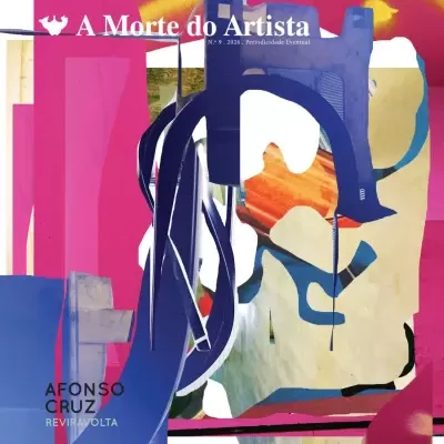 Capa de livro com arte abstrata colorida e texto em branco e preto.