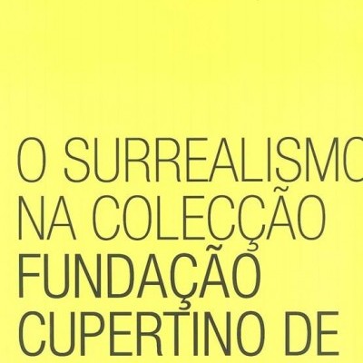 Texto preto sobre fundo amarelo sobre surrealismo na coleção Fundação Cupertino de Miranda