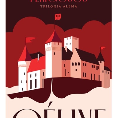 Capa de livro com castelo vermelho e rosa e texto em letras vermelhas e pretas.