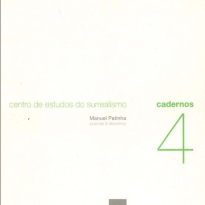 Capa de livro branco com texto verde e cinza sobre surrealismo e autor Manuel Patinha.
