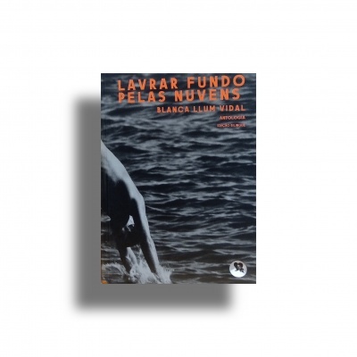 Capa de livro com imagem em preto e branco de mão na água e texto em laranja e branco.