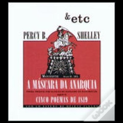 Capa de livro A Máscara da Anarquia com texto e ilustração de máscara