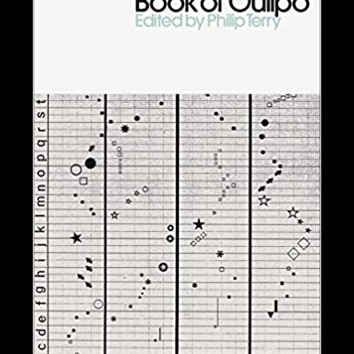 Capa do livro 'The Penguin Book of Oulipo' editado por Philip Terry com gráfico de linhas e pontos.