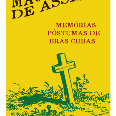 Capa amarela de livro com cruz verde e texto em preto e vermelho