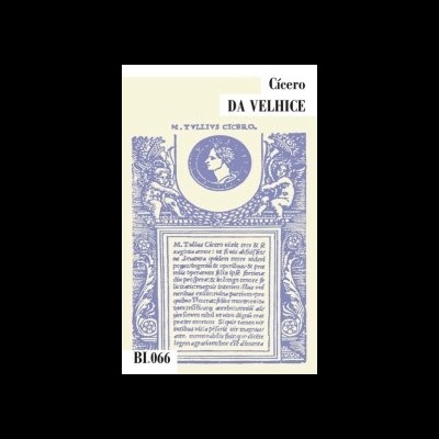 Capa do livro Cícero Da Velhice com ilustração clássica e texto em latim