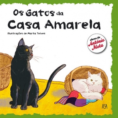 Capa de livro com dois gatos desenhados, um preto e outro branco, e texto em português.