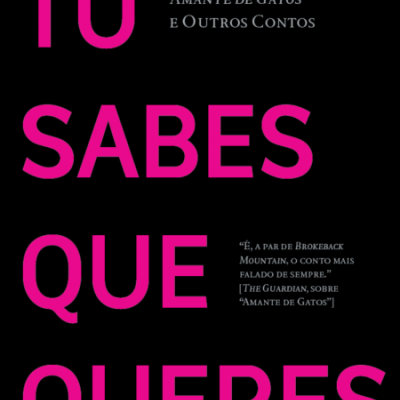 Capa de livro preto com título em rosa e texto em branco