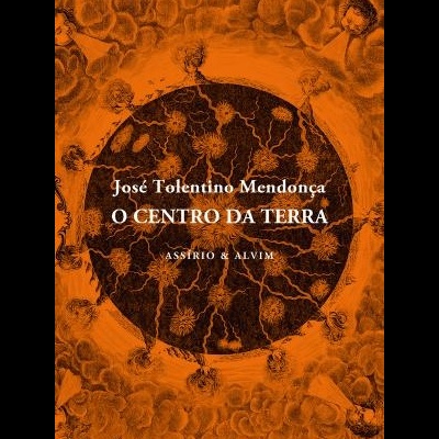Capa de livro laranja com título O CENTRO DA TERRA de José Tolentino Mendonça