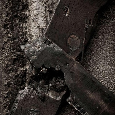 Capa de livro com madeira queimada e textos PEDRO S. LOBO e NOT YET