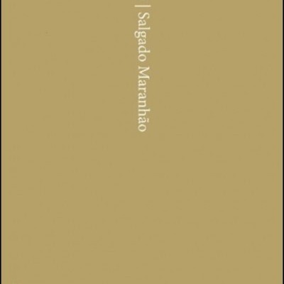 Capa castanho claro de livro com texto branco vertical