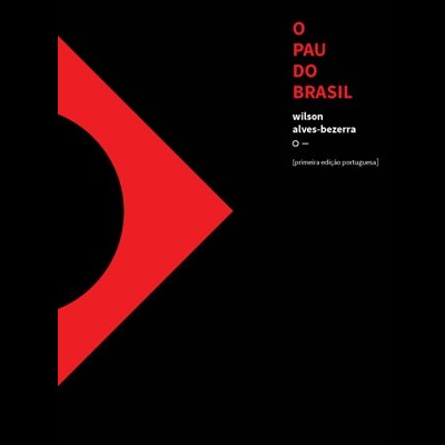 Capa de livro O PAU DO BRASIL com gráfico vermelho e texto em branco e vermelho sobre fundo preto.