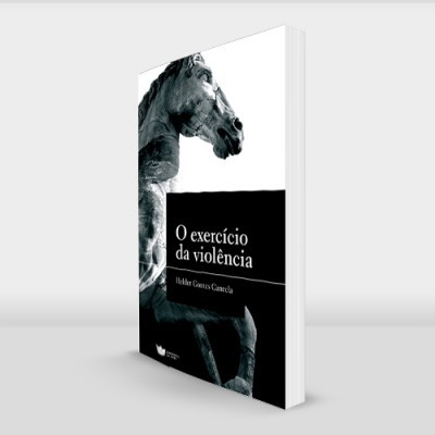 Livro 'O exercício da violência' com imagem de um cavalo na capa