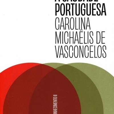Capa de livro 'A Saudade Portuguesa' com círculos vermelhos e verdes e texto em preto.