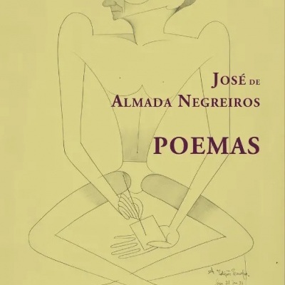 Capa de livro amarelo com ilustração de homem e texto de título e autor.