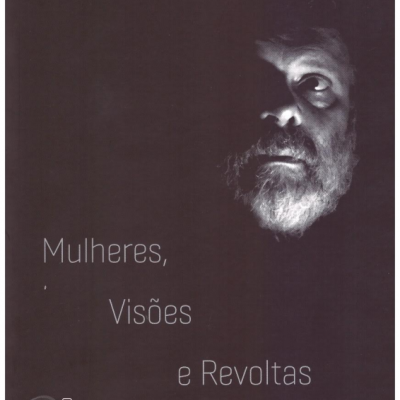 Capa de livro preto com rosto masculino iluminado, texto 