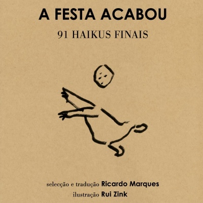 Capa de livro com título 'A FESTA ACABOU' e ilustração minimalista