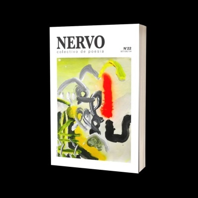 Livro NERVO colectivo de poesia Nº 22 com capa colorida abstrata