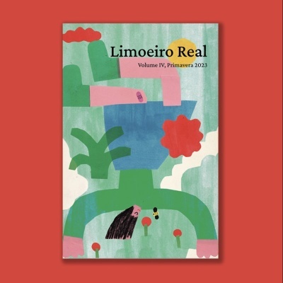Capa de livro 'Limoeiro Real Volume IV, Primavera 2023' com ilustração abstrata colorida.