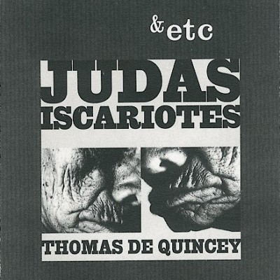 Capa de livro com título Judas Iscariotes e fotos de rosto enrugado