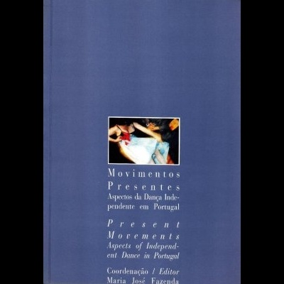 Capa de livro azul com título e fotografia de pessoas a dançar