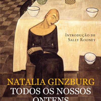 Capa de livro com figura feminina sentada e mesa com objetos