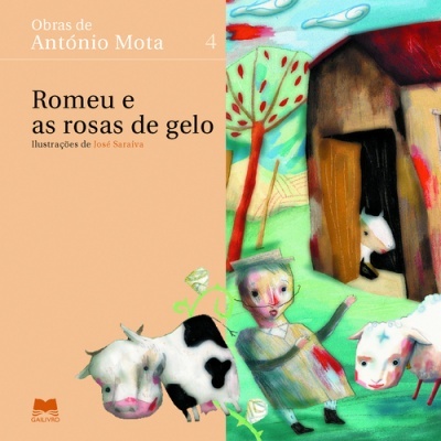 Capa de livro com ilustração colorida de vacas, personagem e celeiro