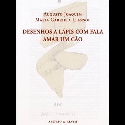 Capa de livro com título e desenho a lápis abstrato