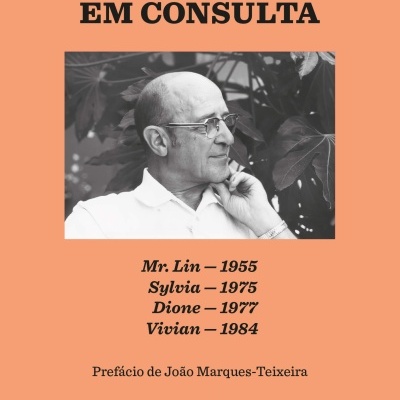 Capa de livro laranja com texto a preto, foto de homem de óculos, texto adicional e logotipo TAIGA
