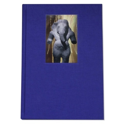 Livro com capa azul e imagem de elefante na capa