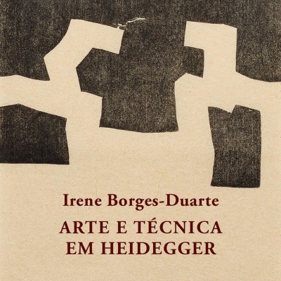 Capa de livro em bege com formas geométricas pretas e texto em vermelho