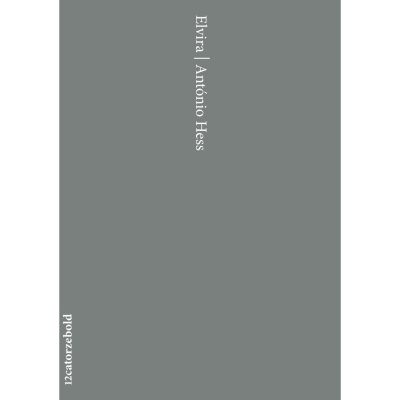 Capa de livro cinzenta com texto em branco vertical