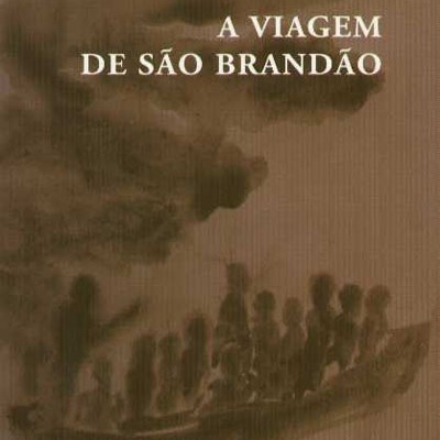 Capa de livro castanha com título e ilustração de pessoas num barco