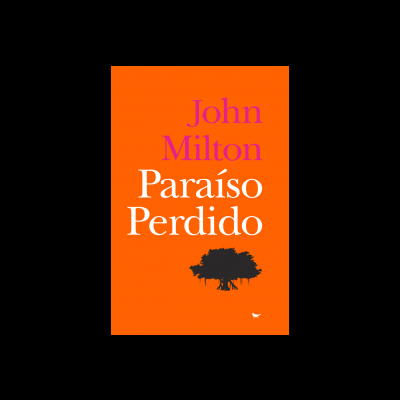 Capa de livro laranja com título Paraíso Perdido e autor John Milton