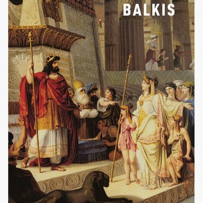 Capa de livro com cena histórica e texto Gérard de Nerval BALKIS
