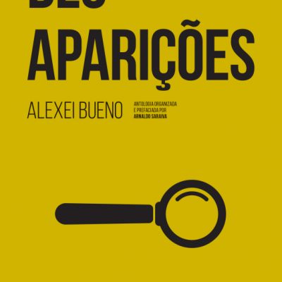 Capa de livro amarelo com texto preto e uma lupa preta desenhada