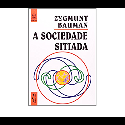 Capa do livro A Sociedade Sitiada de Zygmunt Bauman, desenho abstrato colorido