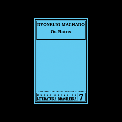 Capa azul clara do livro 'Os Ratos' de Dyonelio Machado com texto preto e faixa inferior preta