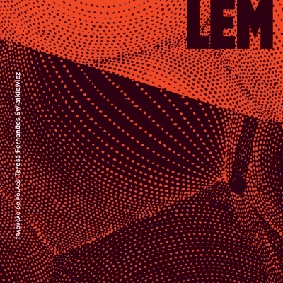Capa de livro laranja e preta com texto 'STANISLAW LEM' e 'SOLARIS' em destaque.