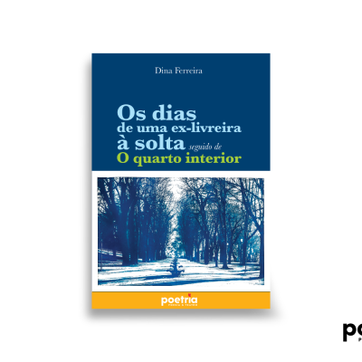 Capa de livro com título em azul, amarelo e branco e imagem de estrada entre árvores